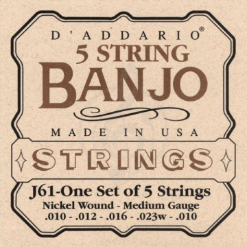 Изображение D'Addario J61 - струны для банджо, 5 String and Tenor Banjo/Medium/Nickel