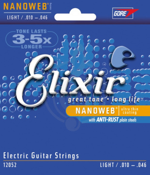Изображение Elixir 12052 NanoWeb  струны для электрогитары 10-46