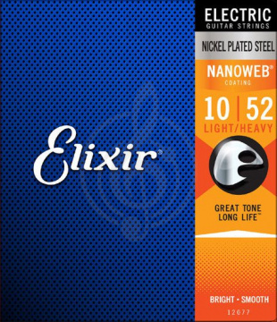 Изображение Elixir 12077 NanoWeb  струны для электрогитары 10-52