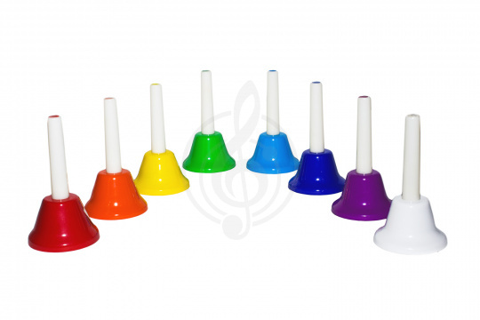 Изображение Fleet HB8 Цветные колокольчики с язычками, на ручках, 8шт по нотам  в упаковке