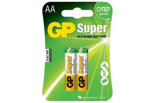 Изображение GP GP15A-2CR2 Super Alkaline - Элемент питания АА алкалиновый, 2шт