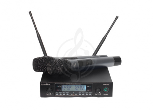 Изображение GrandVox EU-6000HH Радиосистема UHF(500-900Mhz)/PLL с двумя ручными микрофонами.