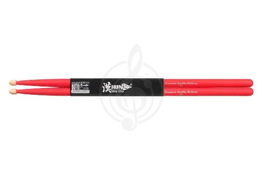 Изображение HUN Colored Series 5A RED - Барабанные палочки, орех гикори, красные