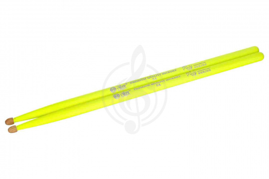 Изображение HUN Fluorescent Series 5A - Барабанные палочки, желтые, орех гикори