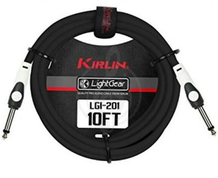 Изображение Kirlin LGI-201 3M BK - кабель соединительный, 3 метра, Jack-Jack