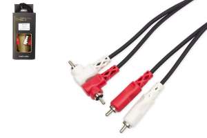 Изображение KUPFERN KFAC14 2M - Шнур аудио угловой 2хRCA папа - 2хRCA папа