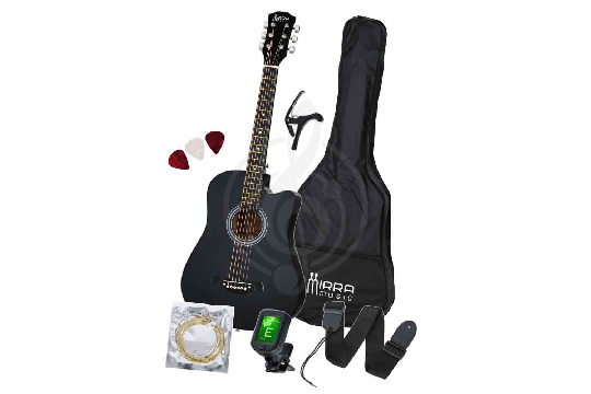 Изображение Mirra MAG-38CKIT-BLK - Акустическая гитара, комплект